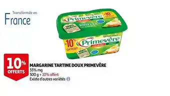 Auchan Margarine tartine doux primevère offre