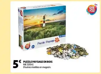 Auchan Puzzle paysage en bois one two fun offre