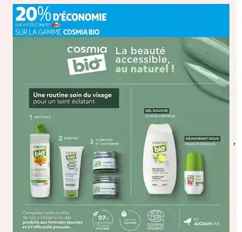 Auchan La gamme cosmia bio offre