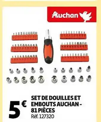 Auchan Set de douilles et embouts auchan - 81 pièces offre