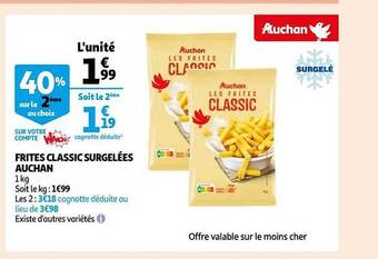 Auchan Frites classic surgelées auchan offre