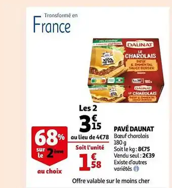 Auchan Pavé daunat offre