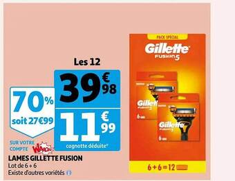 Auchan Lames gillette fusion offre