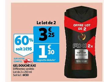 Auchan Gel douche axe offre