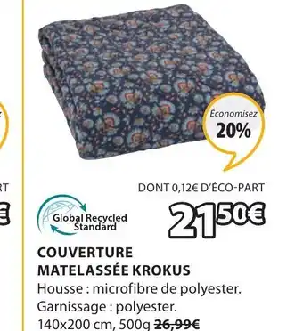 JYSK Couverture matelassée Krokus offre