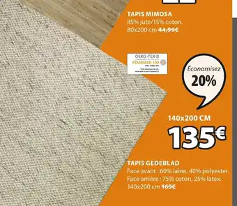 JYSK Tapis Gedeblad offre