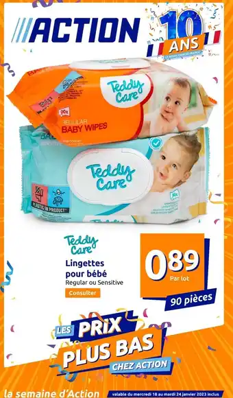 Action Lingettes Pour bebe offre