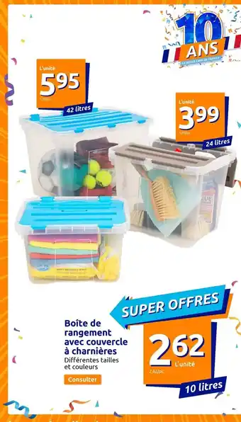 Action Boite de Rangement Avec Couvercle à charnières offre