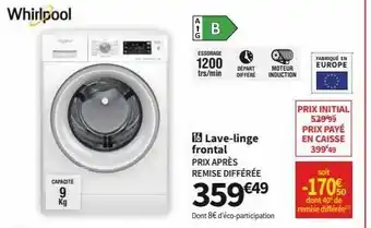 Conforama Lave-linge whirlpool offre