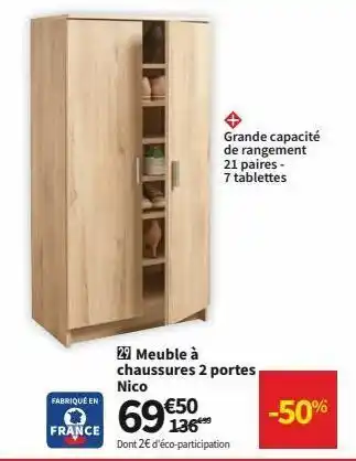 Conforama Meuble à chaussures offre