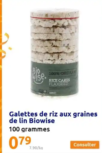 Action Galettes De Riz Aux Graines De Lin Biowise offre