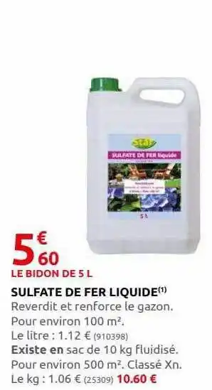 Rural Master Sulfate de fer liquide offre