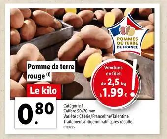 Lidl Pomme De Terre Rouge offre