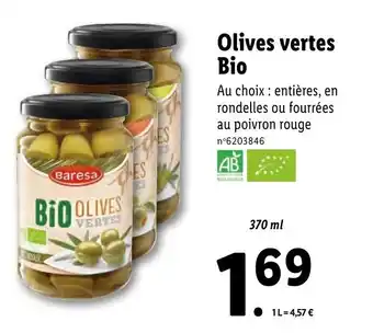 Lidl Olives Vertes Bio offre