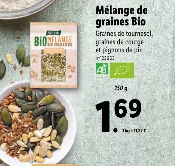 Promo Melange De Grains Bio chez Lidl
