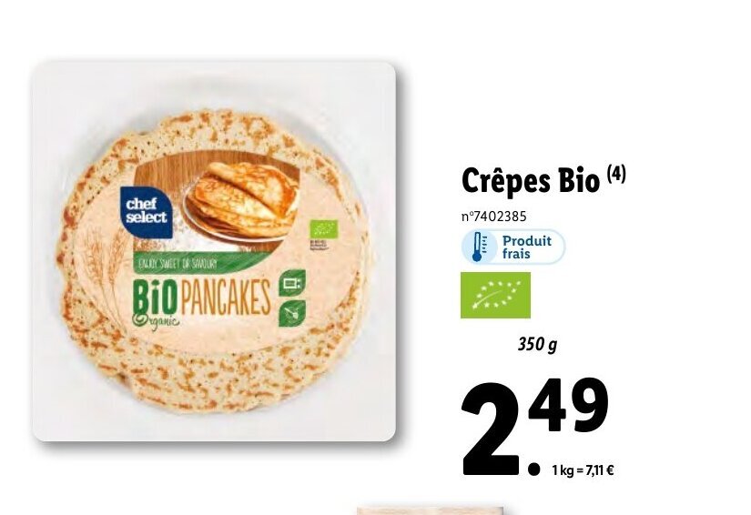 Promo Crepes Bio chez Lidl