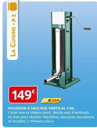 Rural Master Poussoir a saucisse vertical 5kg offre