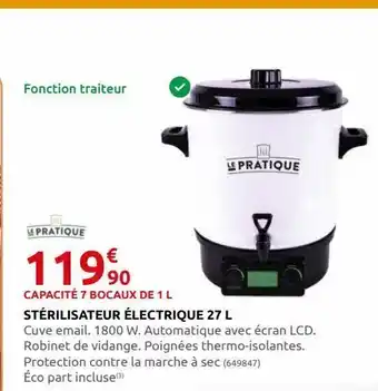Rural Master Stérilisateur électrique 27 l offre