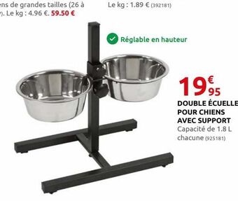 Rural Master Double ecuelle pour chiens avec support offre