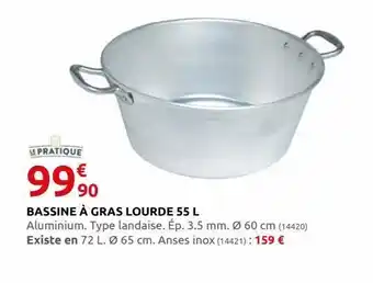 Bassine a gras lourde 55l