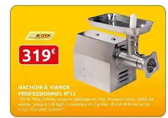 Rural Master Hachoir a viande professionnel n°12 offre