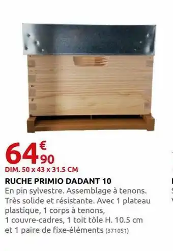 Rural Master Ruche primio dadant 10 offre