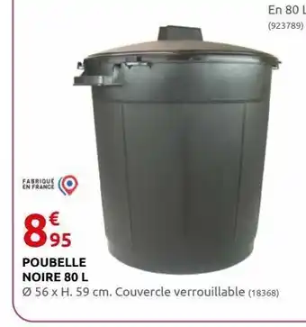 Rural Master Poubelle noire 80l offre