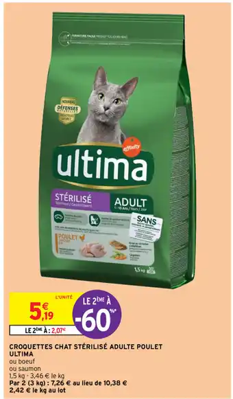 Intermarché Croquettes Chat Stérilisé Adulte Poulet offre