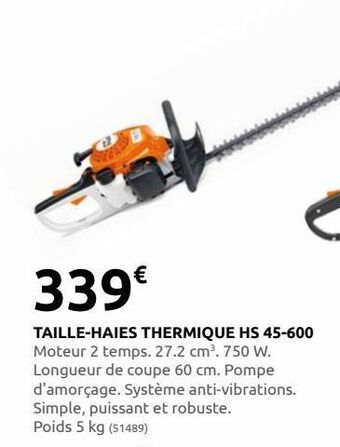 Rural Master Taille-haies thermique hs 45-600 offre