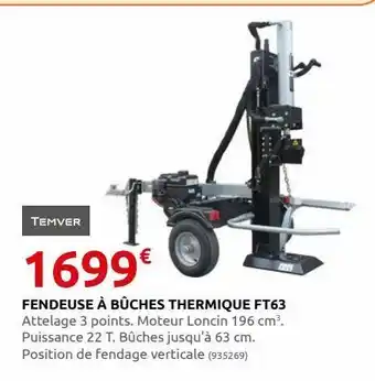 Fendeuse a buches thermique ft63