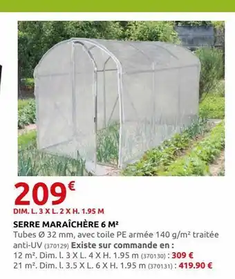 Rural Master Serre maraichere 6 m2 offre