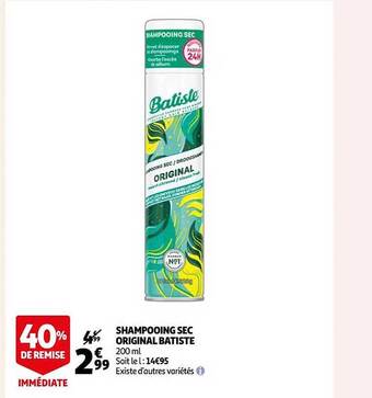 Auchan Shampooing sec original batiste offre