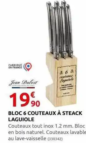 Rural Master Bloc 6 couteaux à steack laguiole jean dubost offre