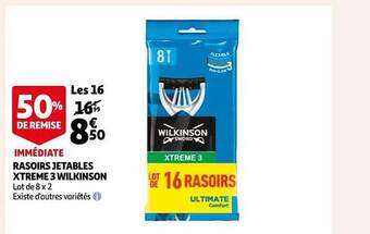 Auchan Rasoirs jetables xtreme 3 wilkinson offre