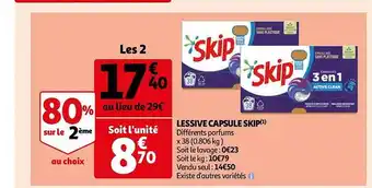 Auchan Lessive capsule skip offre
