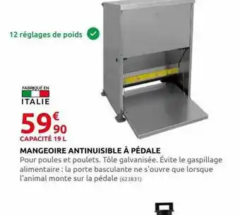 Rural Master Mangeoire anti nuisible à pédale offre