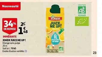 Auchan Joker juice me up ! offre