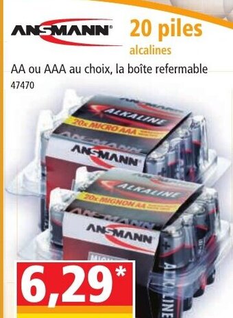 Norma 20 Piles Alcalines offre