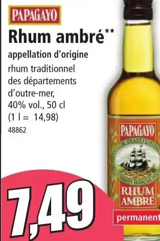 Norma Rhum Ambré offre