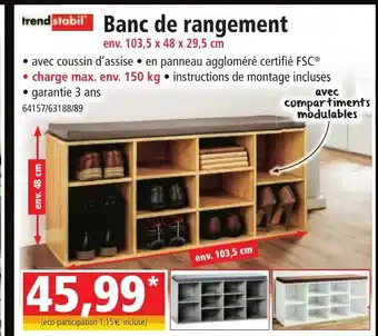 Norma Banc de Rangement offre