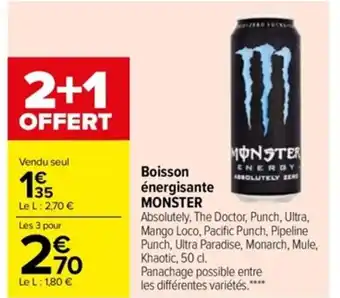 Carrefour Boisson Énergisante Monster offre