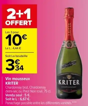 Carrefour Vin Mousseux Kriter offre