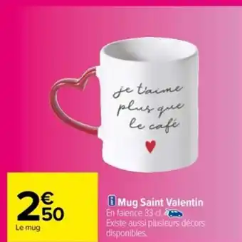 Carrefour Mug Saint Valentin offre