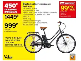 Carrefour Vélo de Ville Avec Assistance électrique offre