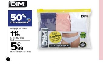 Carrefour Slips Pockets Ecodim offre