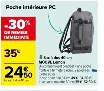 Carrefour Sac à Dos 40 cm Moove Lemon offre