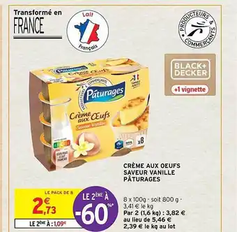 Intermarché Crème aux oeufs saveur vanille pâturages offre