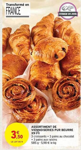 Intermarché Assortiment de viennoiseries pur beurre offre