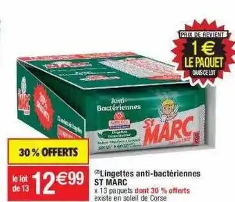 Cora x Carrefour Lingettes anti-bactériennes st marc offre