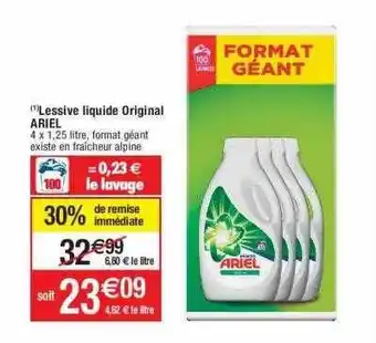 Cora x Carrefour Lessive liquide original ariel offre